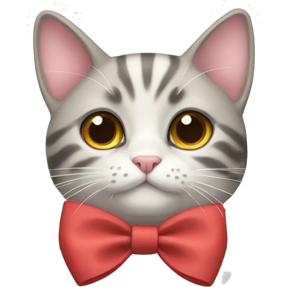 cat wearing a bow emoji