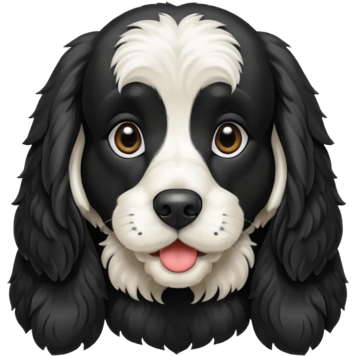 Собака русский кокер спаниель черно-белого цвета emoji