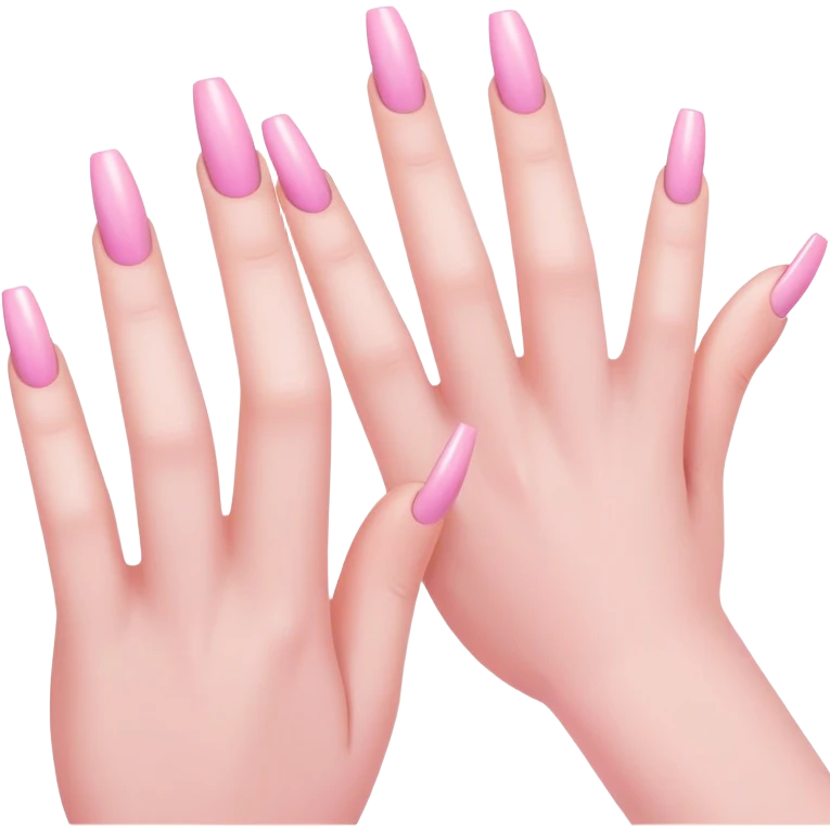 pink pastel long nails emoji
