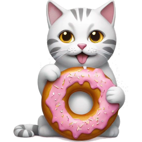 cat eating donut emoji
