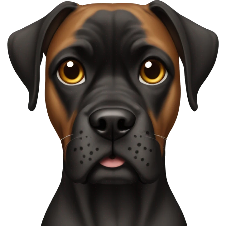 Black muzzle boxer dog emoji