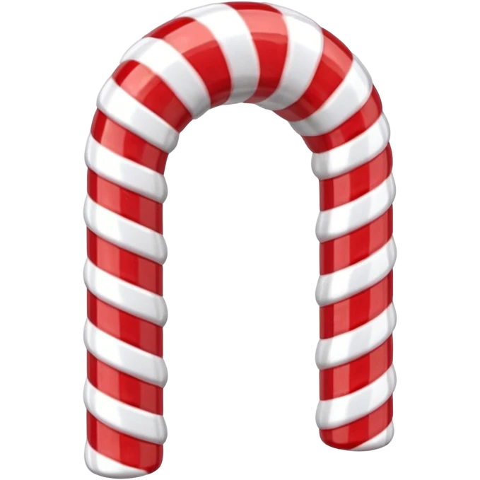 3D render of Candy Cane Arch, made entirely of dessert materials, glistening sugar crystal texture, glossy red and white striped hard candy, delicious confectionery aesthetic, Apple emoji style, isolated on white background --v 6.0. emoji