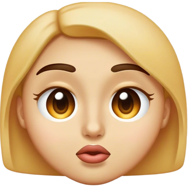Kissy face emoji 😗 with slanted eyes and one eyebrow raised  emoji