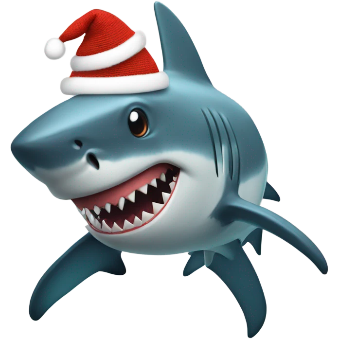 Shark with a Christmas sweater  emoji