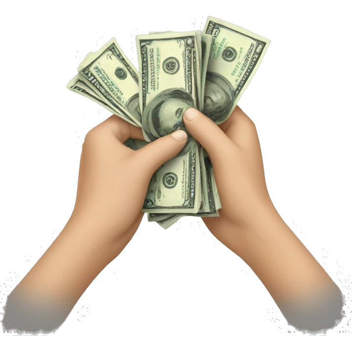 Hands with money emoji