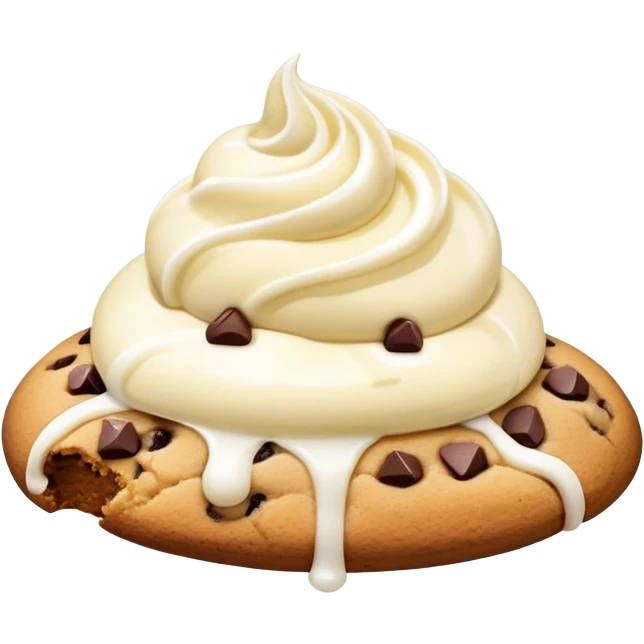 Chocolate chip cookie with ice cream  emoji
