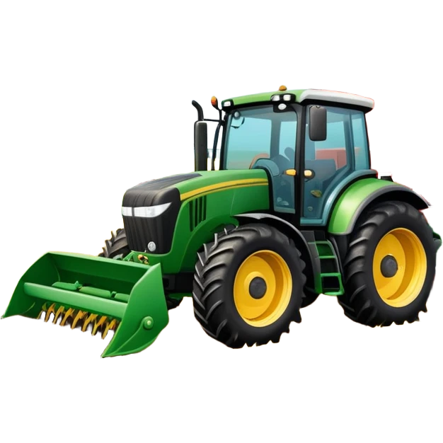 An icon representing a farming simulator, with a detailed tractor plowing fields under a bright sky. The design includes farming tools, crops, and barns, symbolizing the immersive experience of managing a farm. Transparent background emphasizes the peaceful yet hardworking nature of the game. emoji