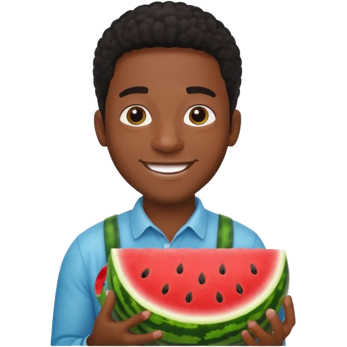 black guy with watermelon emoji
