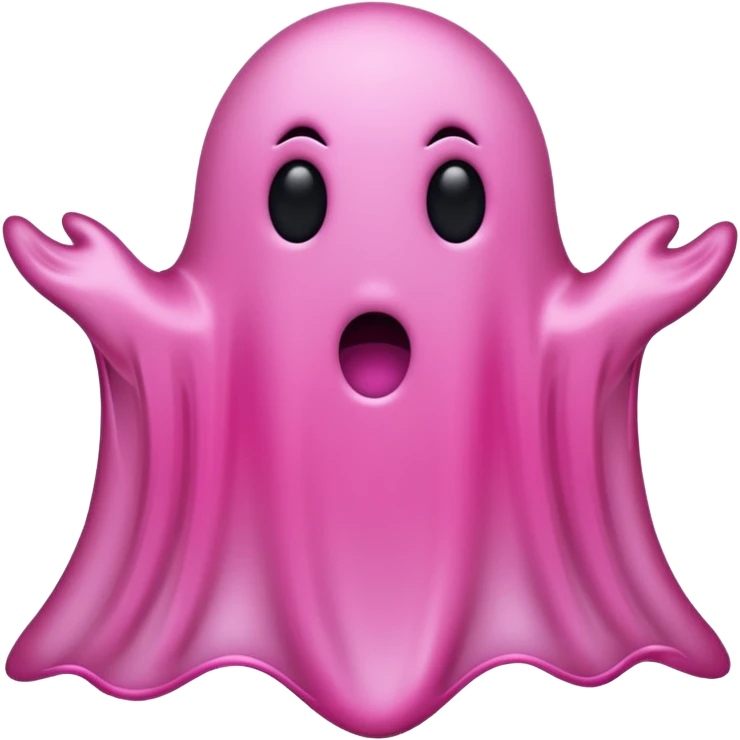 solid pink ghost with only black eyes emoji