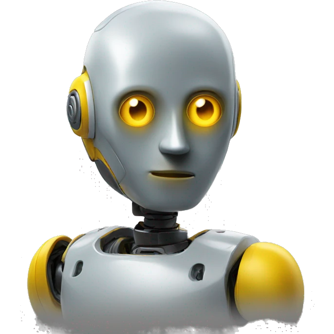 robot yellow head looks to the right side 180 degrees emoji