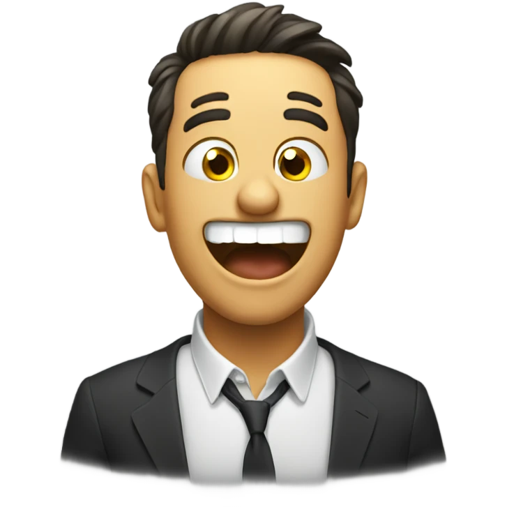 Laughing with a confused face emoji