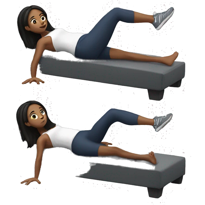 Girl working out on bed emoji