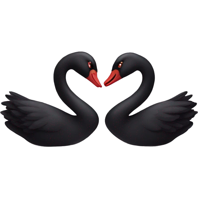 Two black swans hug emoji