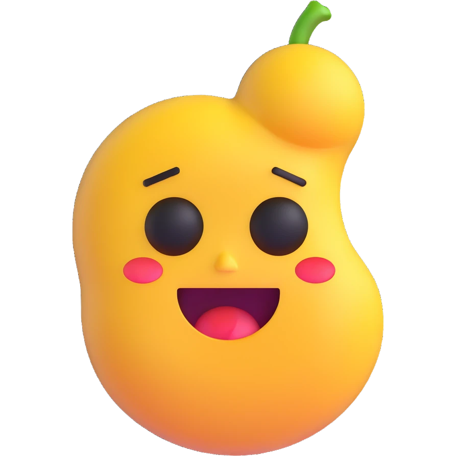 a stomach with a sad crying face, 3D emoji style emoji