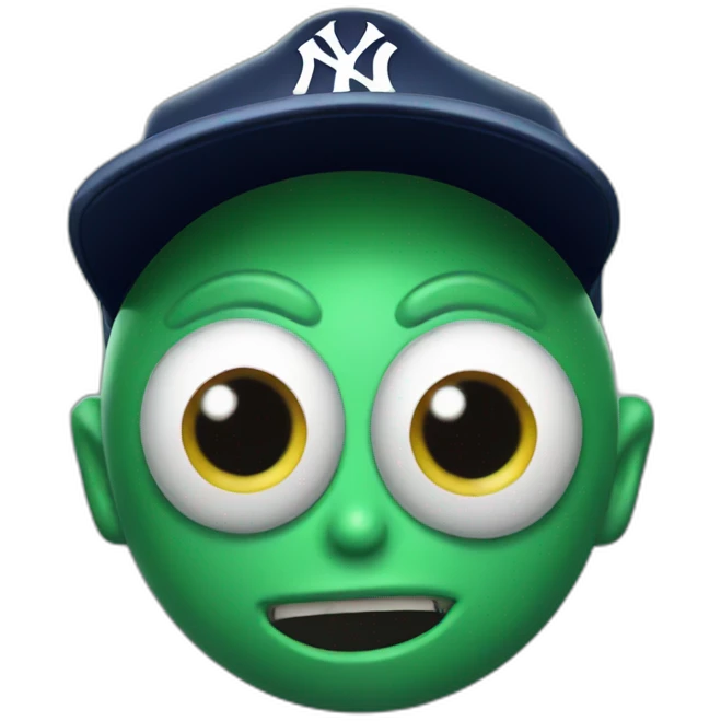 alien with yankees cap emoji