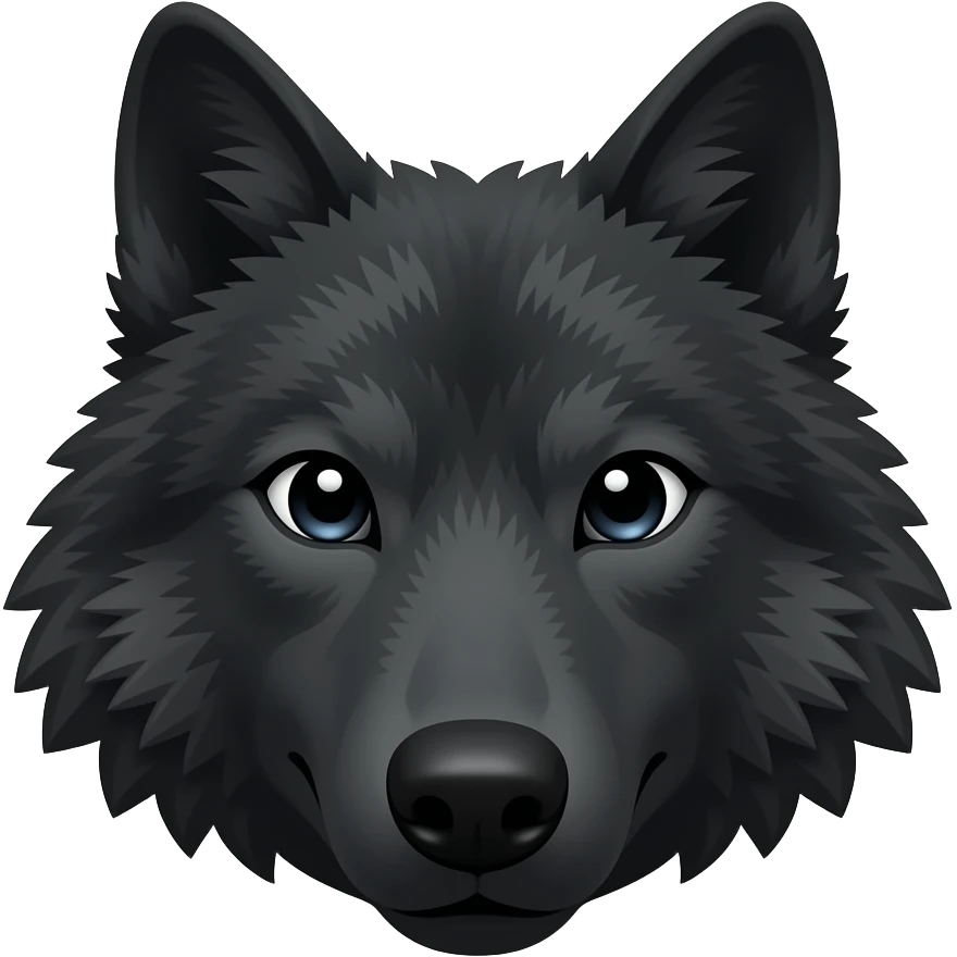 a black wolf face emoji