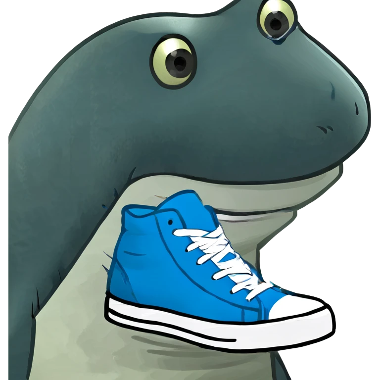 Shark with sneakers blue emoji