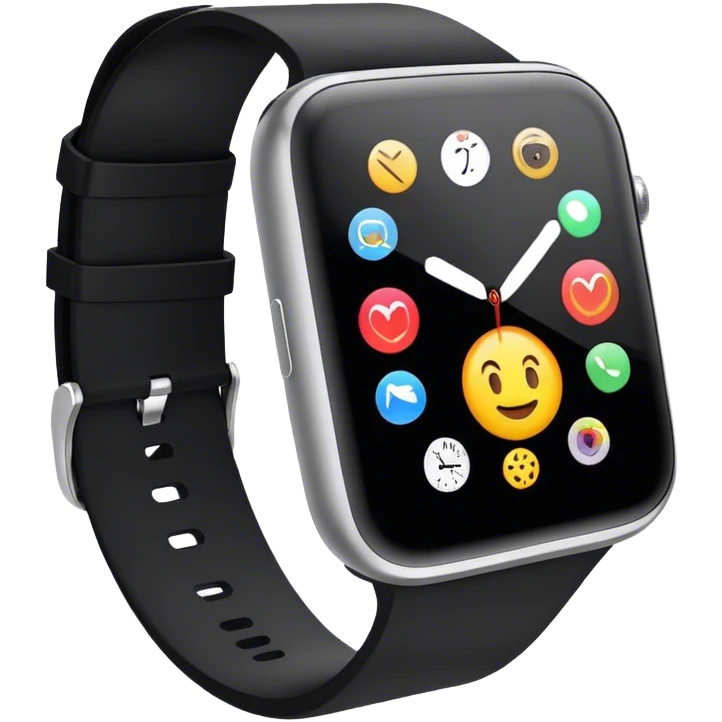 A modern smartwatch, black with an empty, blank black screen  emoji