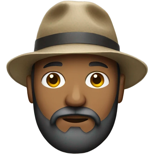 Man with beard and hat catches steelhead emoji