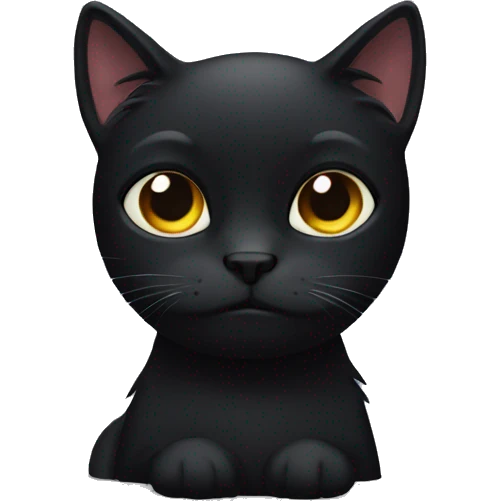 Black cat sad  emoji