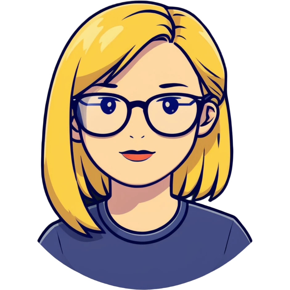 strict and fair senior category math teacher, blonde woman with glasses emoji