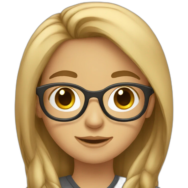 The girl with glasses and long hair is a programmer emoji