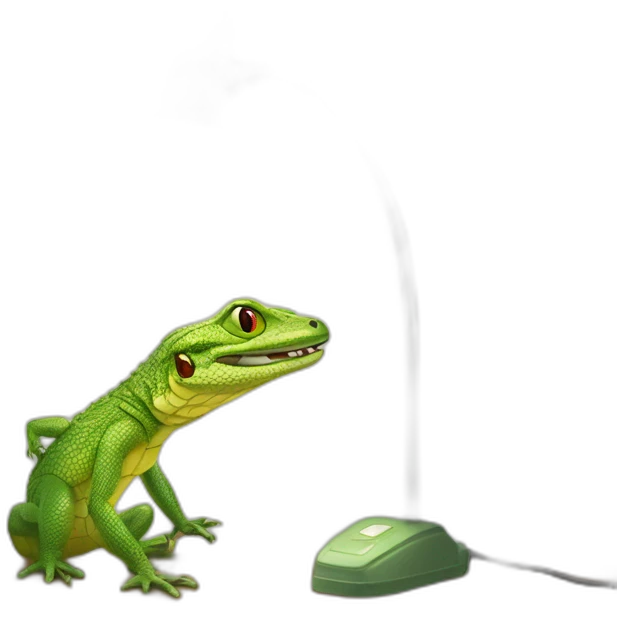 Un lézard sur une lampe emoji