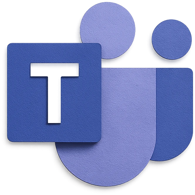 Microsoft Teams logo in paper craft style emoji
