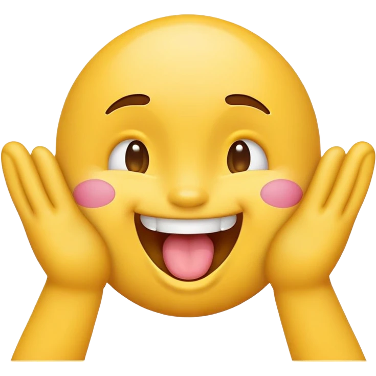 emoji with 2 hands by ears with tongue out emoji