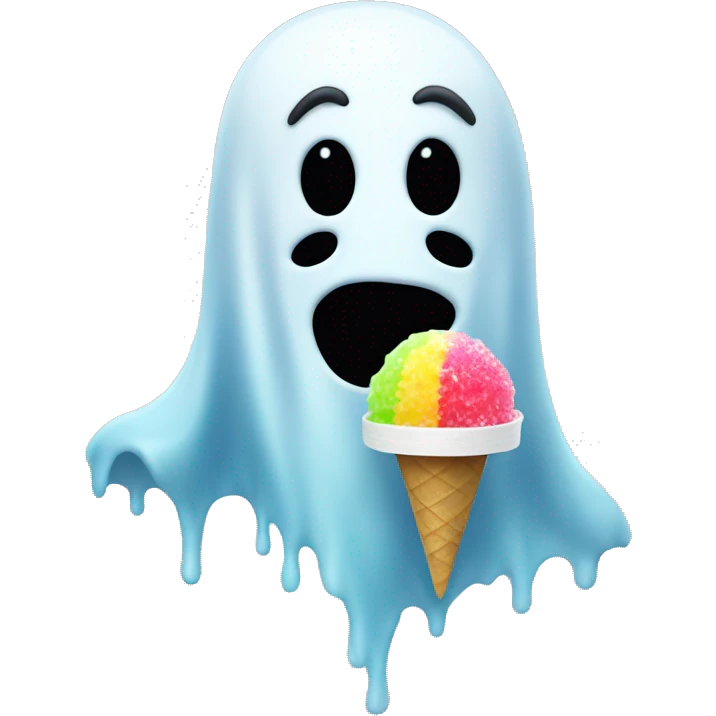 Ghost holding snow cone  emoji
