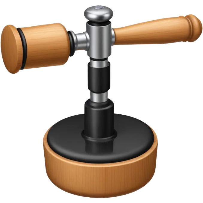 A wooden plunger with black rubber  emoji