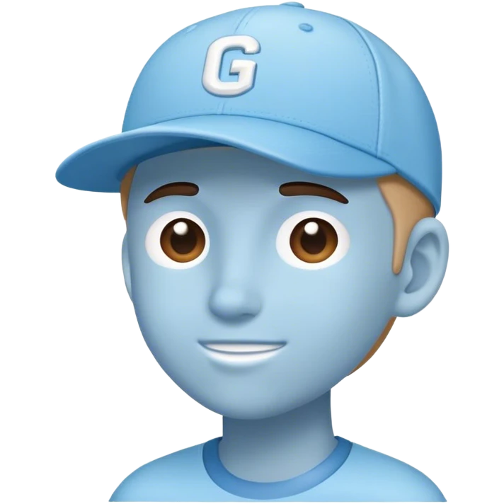 skyblue color ballcap with G emoji