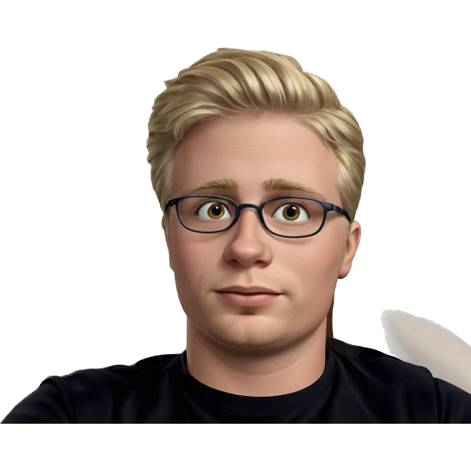 blonde boy with glasses portrait emoji