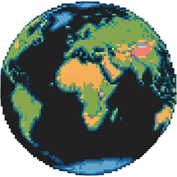 pixel Earth planet emoji