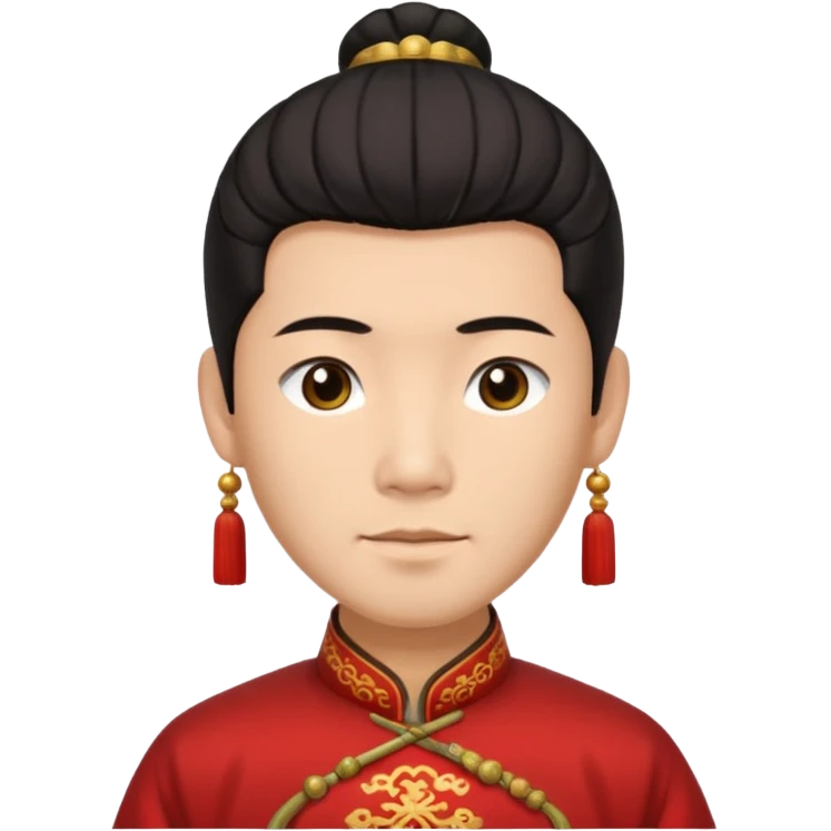 manchu hairstyle on chineese man emoji