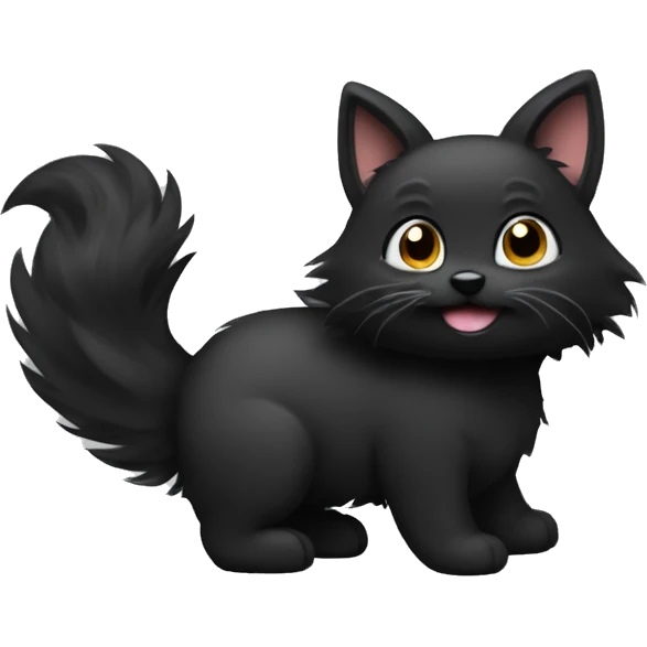 Black Furry Tail wiggeling emoji