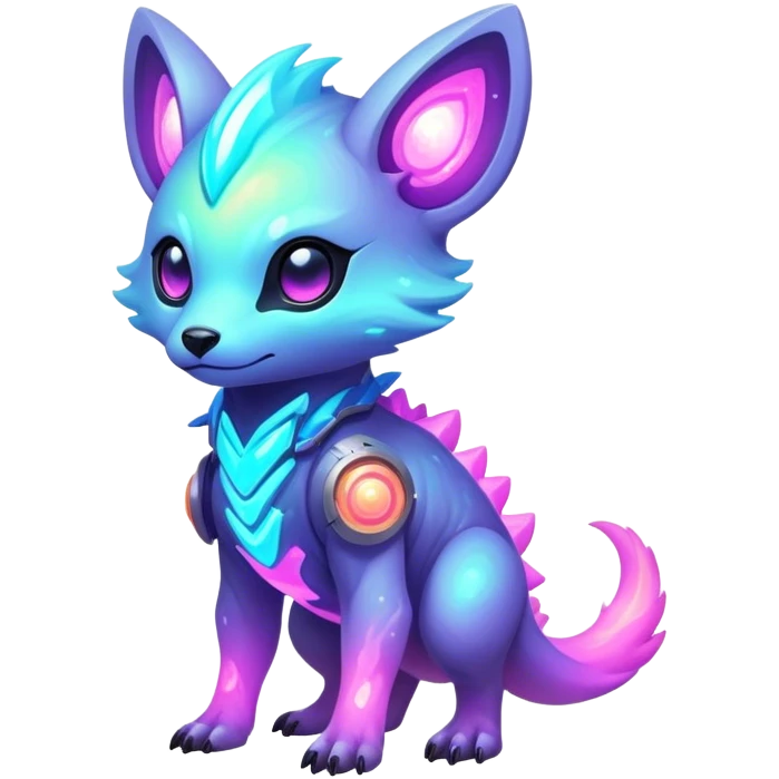 Epic Edgy Cute Colorful Pastel Nebula Modern Vernid-Protogen-creature-animal, full body emoji