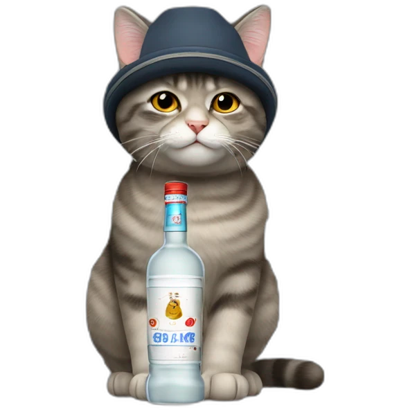 Cat with an ushanka drink vodka emoji