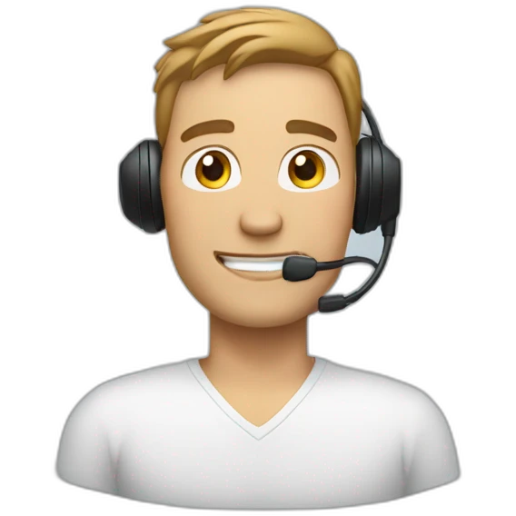 Guy wearing Bluetooth earpiece emoji