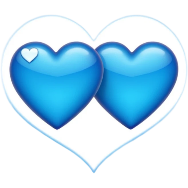 Dos coras azules pero arriba de otro pero solo 2 coras azules como este quiero pero en azul 💞 emoji