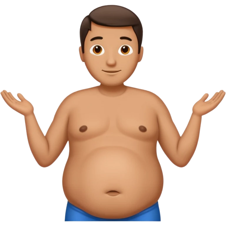 a man with thin arm and leg but the belly is big emoji