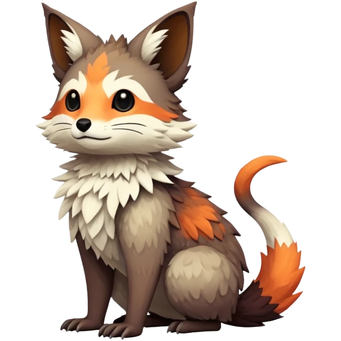 lush warm-colored Fakémon-Trico-creature (full body) emoji