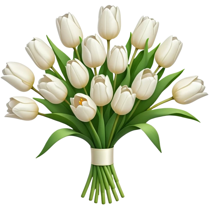 white tulip bouquet  emoji