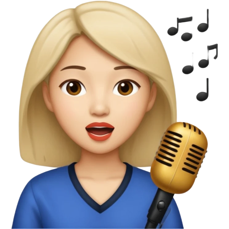 asian woman singing remove microphone emoji
