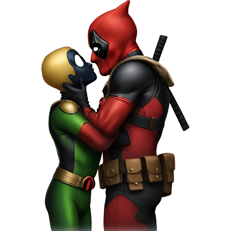 Homelander kissing Deadpool emoji