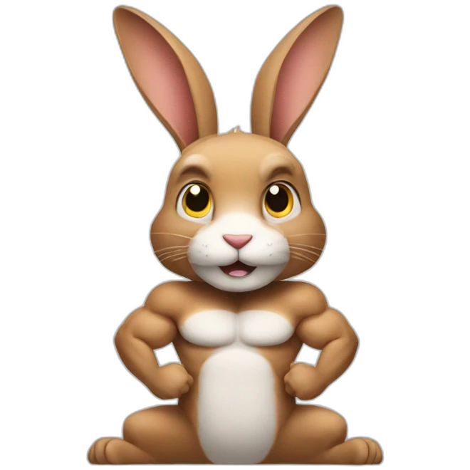 rabbit with huge biceps emoji