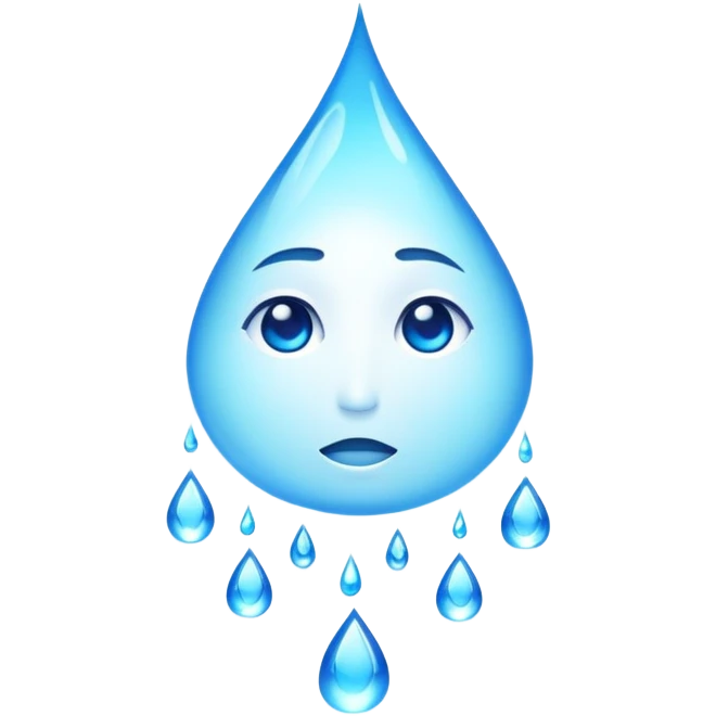 A glowing soul essence with teardrops flowing down, emotional spiritual energy emoji