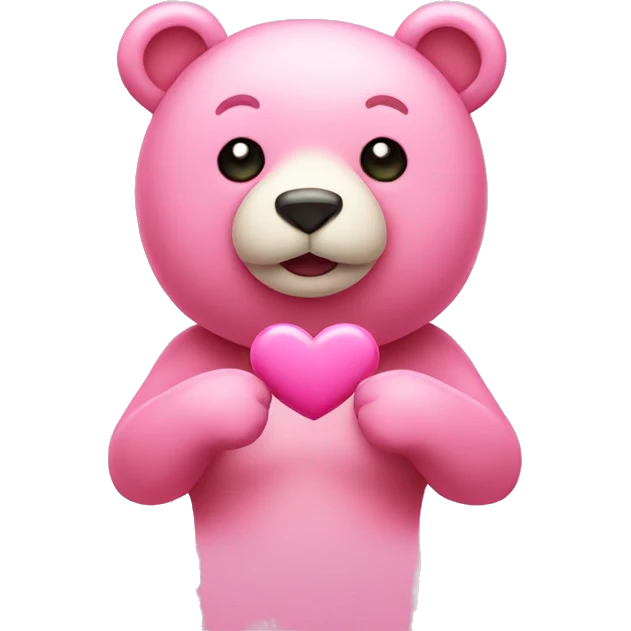 pink heart with bear  emoji