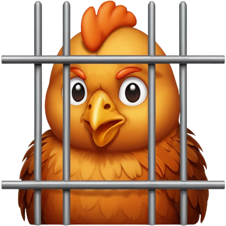 Chicken in jail emoji