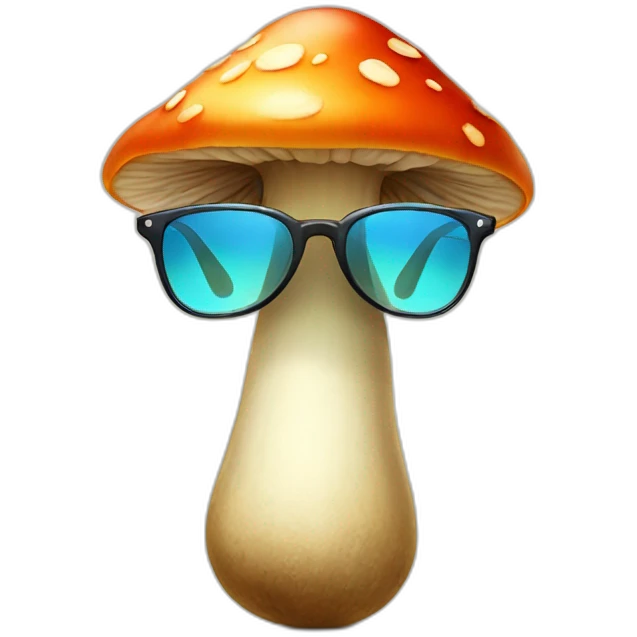 mushroom with sun glass emoji
